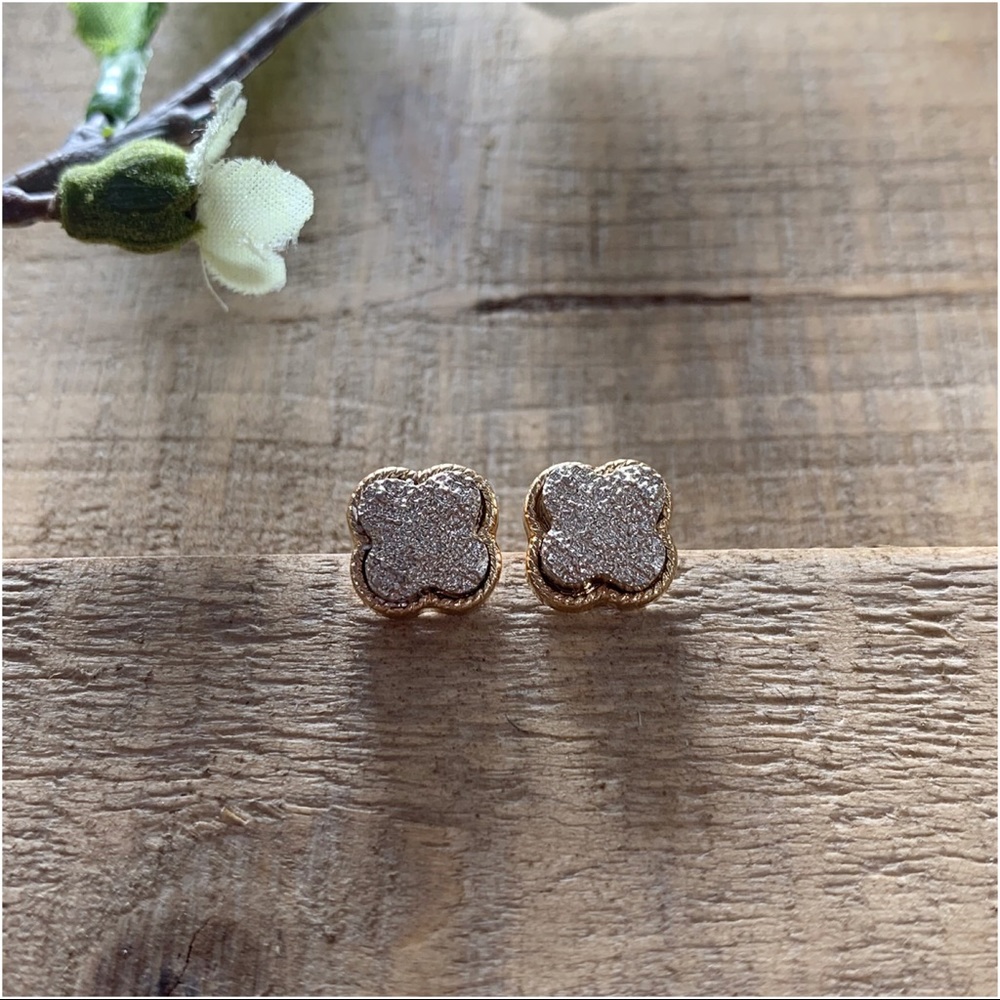 ✨RESTOCKED✨Druzy Post Earrings-Rose Gold - Picture 3 of 3